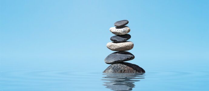 Zen balanced stones stack